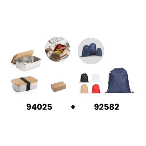 SHINO. Lunch Box. Pudełko na lunch ze stali nierdzewnej (90% z recyklingu) z bambusową pokrywką 800 ml