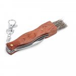 GUNTER. Pocket knife in stainless steel and wood - Natural