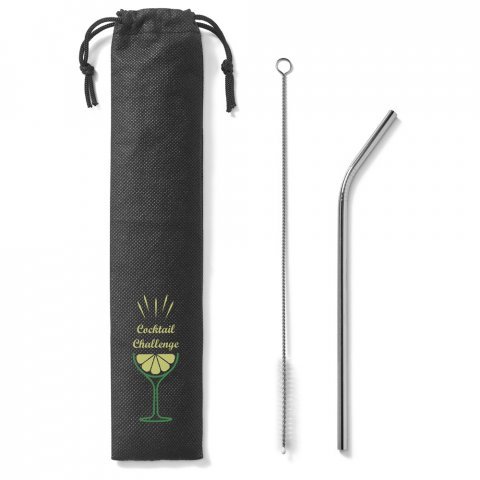 COCKTAIL. Сламка за многократна употреба от неръждаема стомана - сребърен