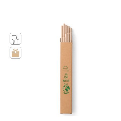 LAMONE. Set av 10 kraft papper sugr&ouml;r