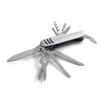 KAPRUN. Canivete multifun&ccedil;&otilde;es em a&ccedil;o inoxid&aacute;vel e metal - Cromado satinado