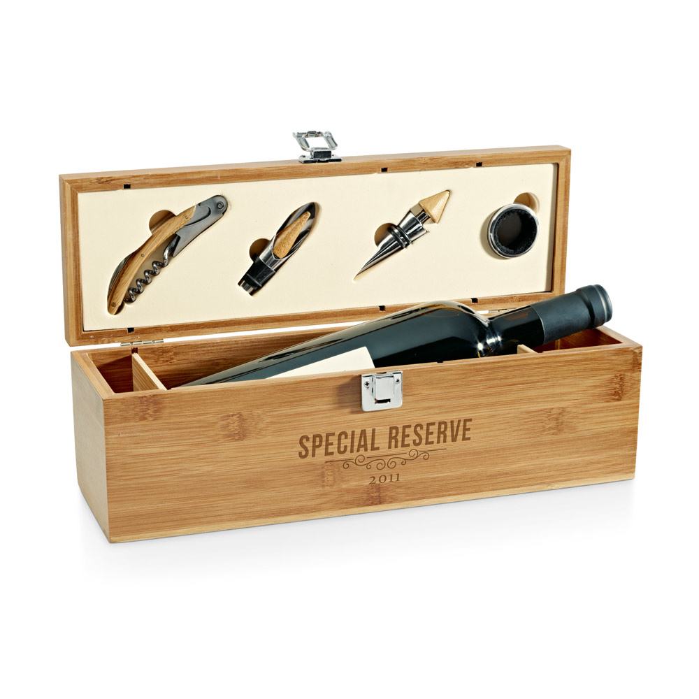 SYRAH. Set da vino in bambù, ABS e acciaio inox