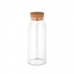 JASMIN 1000. Bottiglia in vetro con tappo in sughero da 1 L - Naturale