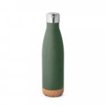 SOLBERG. Borraccia termica in acciaio inox con base in sughero 560 mL - Verde militare