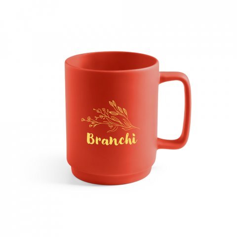 MIGHTY. Keramička &scaron;olja sa cilindričnim telom 330 ml - Crvena