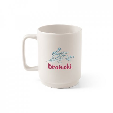 MIGHTY. Keramička &scaron;olja sa cilindričnim telom 330 ml - Pastelno bela