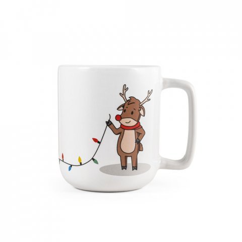 REINDEER. Krus med Julemotiv 330 ml - Hvid