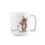 REINDEER. Krus med Julemotiv 330 ml - Hvid
