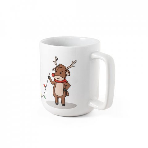 REINDEER. Krus med Julemotiv 330 ml - Hvid