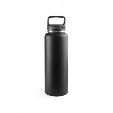 SINNER. Sticlă din oțel inoxidabil reciclat &icirc;n proporție de 90%, cu o capacitate mare de p&acirc;nă la 1200 ml - Negru