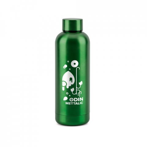 ODIN METTALIC. Butelka z 90% stali nierdzewnej pochodzącej z recyklingu 550 mL - Zielony