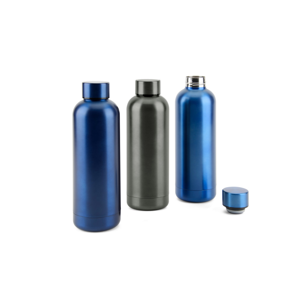 ODIN METTALIC. Borraccia in acciaio inox riciclato al 90% 550 mL