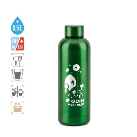ODIN METTALIC. Fles van 90% gerecycled roestvrijstaal 550 mL