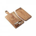 CASSIA. Daska za sir od bagremovog drva s ručkom - Dark natural