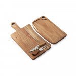 CASSIA. Daska za sir od bagremovog drva s ručkom - Dark natural