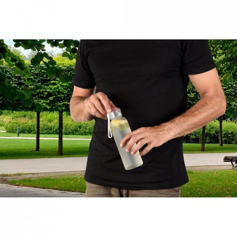 RIO rPET. Бутилка от рециклиран PET (100% rPET) с матово покритие 600 мл - прозрачен