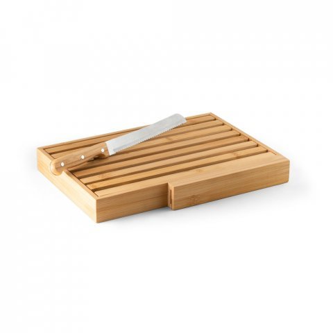 PASSARD. Planche &agrave; pain en bambou avec couteau inox - Naturel