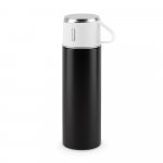 COMANECI. Двустенна бутилка от неръждаема стомана (90% рециклирана) с матово покритие 490 мл - черно