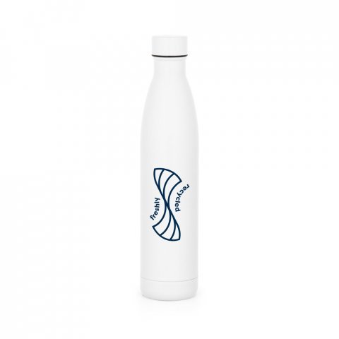 RE-BUFFON XL II. Sticlă din oțel inoxidabil cu perete dublu (90% reciclat) 1L - Alb