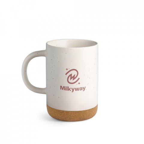 CONSTELLATION CORK. Keramikbecher mit Korkboden 320 ml - Pastellwei&szlig;