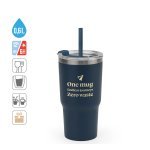 JOYNER M. Tazza da viaggio compatta in acciaio inossidabile (riciclata al 91%) con doppia parete isolata sottovuoto e finitura opaca da 600 ml