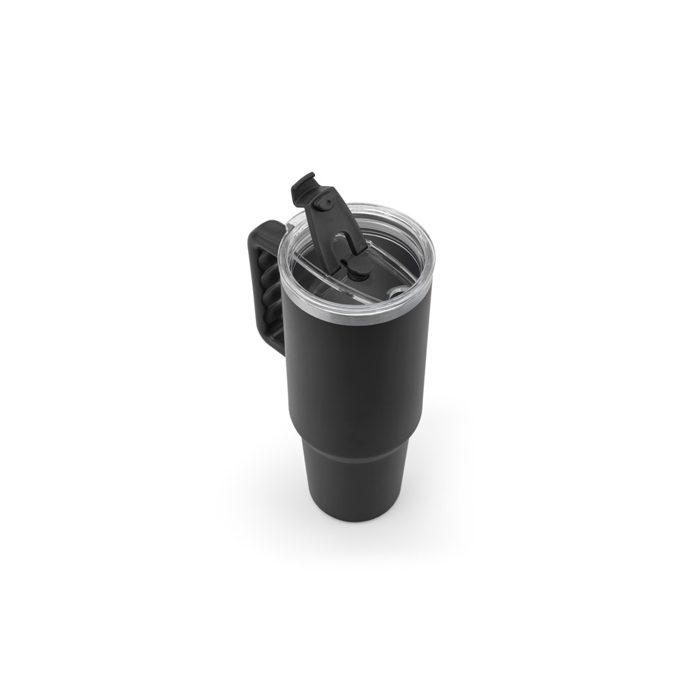 JOYNER XL. Tazza da viaggio grande in acciaio inossidabile (riciclata al 91%) con doppia parete isolata sottovuoto e finitura opaca da 1300 ml