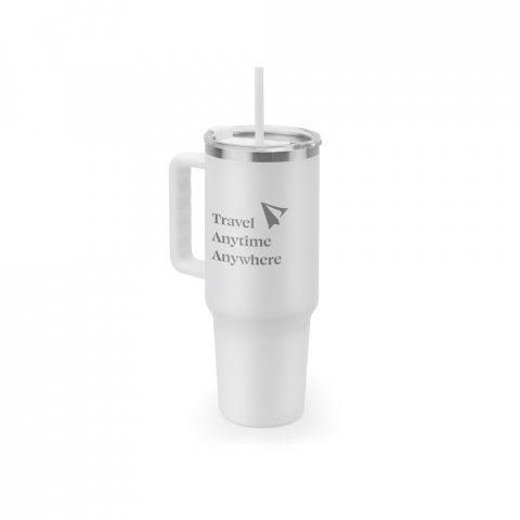 JOYNER XL. Velika putna &scaron;olja od nerđajućeg čelika (91% reciklirana) sa vakuumski izolovanim dvostrukim zidom i mat zavr&scaron;nom obradom 1300 ml - Bela