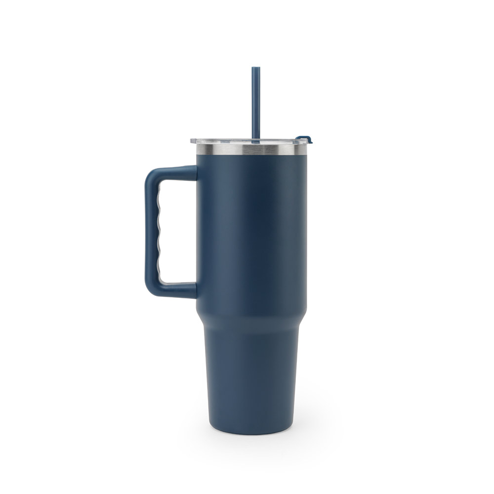 JOYNER XL. Tazza da viaggio grande in acciaio inossidabile (riciclata al 91%) con doppia parete isolata sottovuoto e finitura opaca da 1300 ml