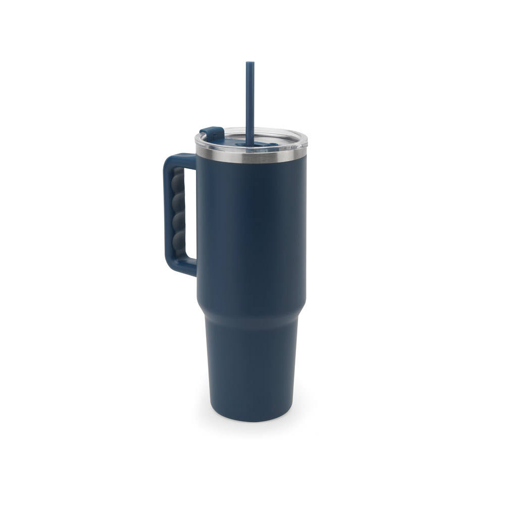 JOYNER XL. Tazza da viaggio grande in acciaio inossidabile (riciclata al 91%) con doppia parete isolata sottovuoto e finitura opaca da 1300 ml