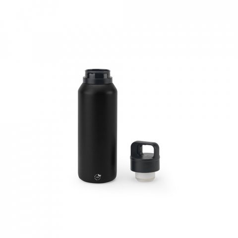 NICKLAUS. Sticlă din oțel inoxidabil (91% reciclată) cu perete dublu izolat &icirc;n vid 590 ml - Negru