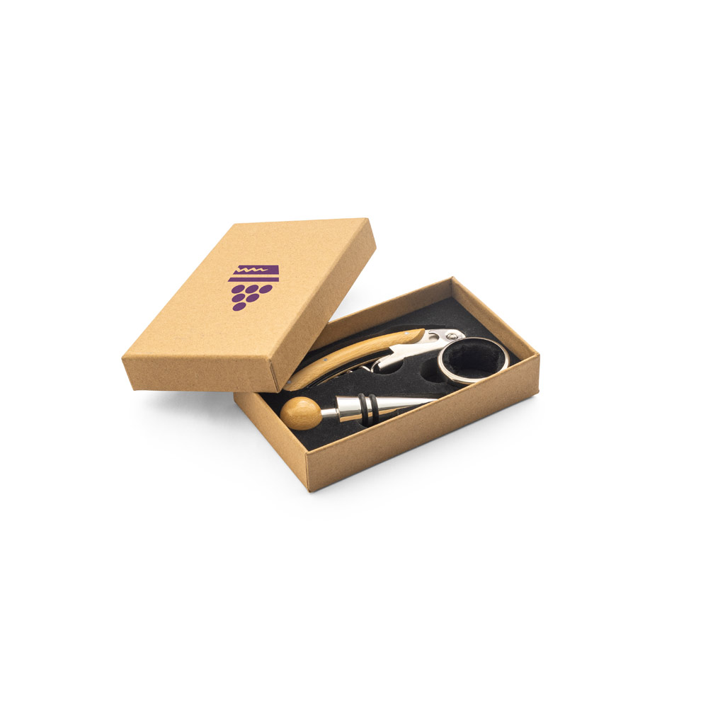 SAVORY. Set da vino in bambù e acciaio inossidabile