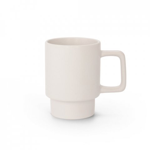 KUERTEN. Ceramiczny kubek z matowym wykończeniem, 330 ml - Pastelowy biały