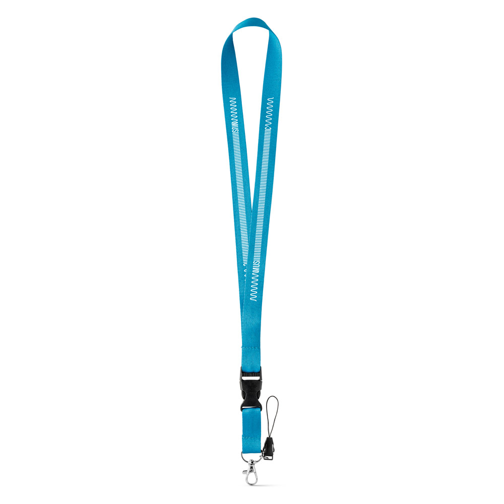 ANQUETIL. Lanyard in poliestere con moschettone in metallo