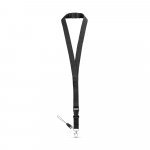MURRAY. Polyester lanyard with metal carabiner - Black