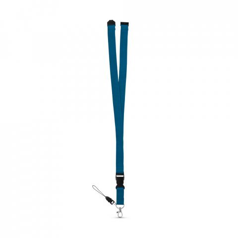 MURRAY. Polyester lanyard with metal carabiner - Blue
