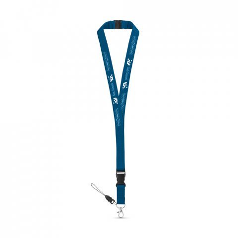 MURRAY. Polyester lanyard with metal carabiner - Blue