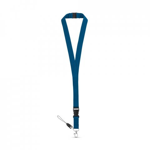 MURRAY. Polyester lanyard with metal carabiner - Blue