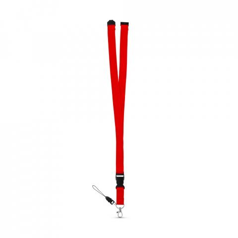 MURRAY. Polyester lanyard with metal carabiner - Red