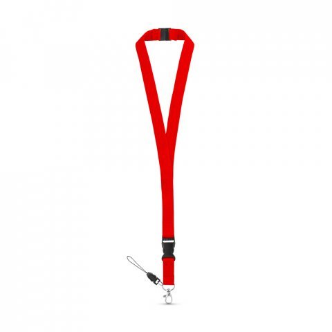 MURRAY. Polyester lanyard with metal carabiner - Red