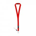 MURRAY. Polyester lanyard with metal carabiner - Red