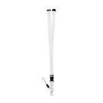 MURRAY. Polyester lanyard with metal carabiner - White