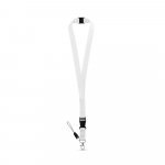 MURRAY. Polyester lanyard with metal carabiner - White