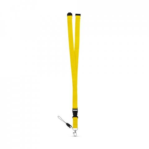 MURRAY. Polyester lanyard with metal carabiner - Yellow