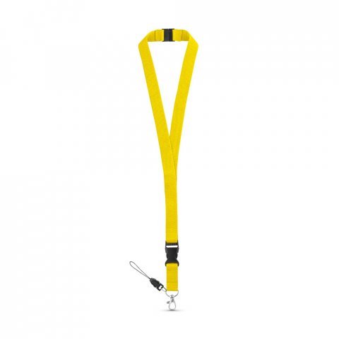 MURRAY. Polyester lanyard with metal carabiner - Yellow