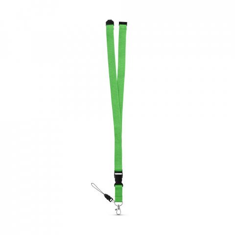MURRAY. Polyester lanyard with metal carabiner - Light green