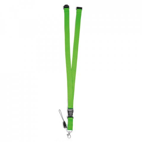 MURRAY. Polyester lanyard with metal carabiner - Light green