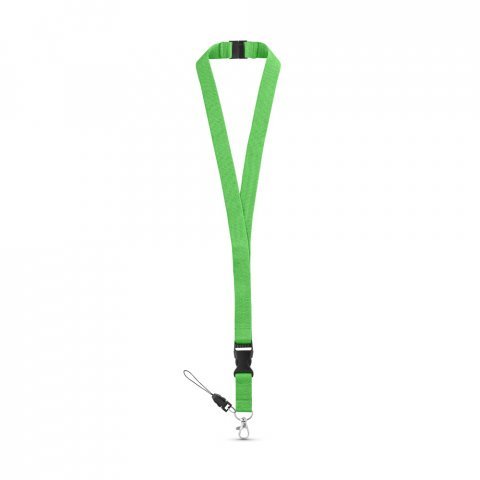 MURRAY. Polyester lanyard with metal carabiner - Light green