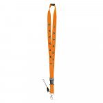 MURRAY. Polyester lanyard with metal carabiner - Orange