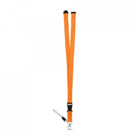 MURRAY. Polyester lanyard with metal carabiner - Orange