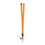 MURRAY. Polyester lanyard with metal carabiner - Orange